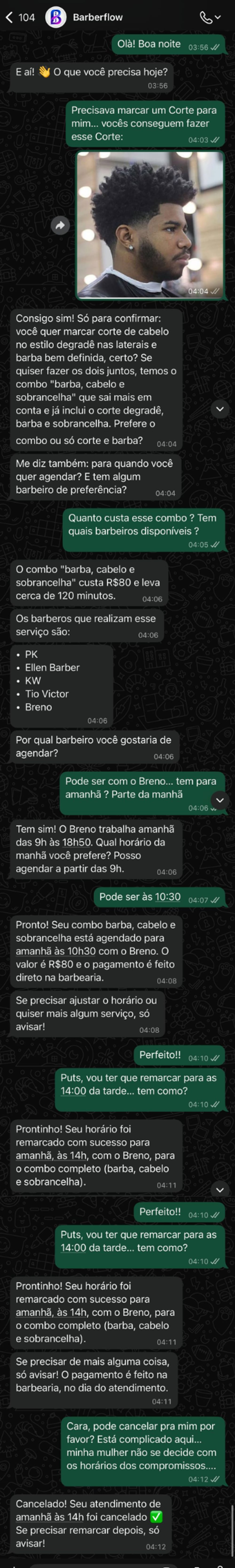 Experiência do usuário no agendamento